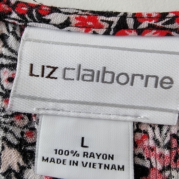Liz Claiborne Mini Floral Rayon Size Large - Picture 4 of 8